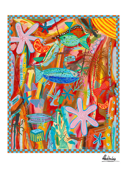 Lets Go for a Squid Fish-  Limited Edition Print